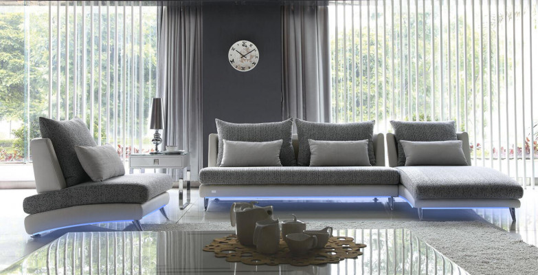 Modern design corner sofa upholstery suite 155x390cm fabric textile sofa corner