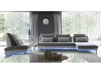Modern design corner sofa upholstery suite 155x390cm fabric textile sofa corner