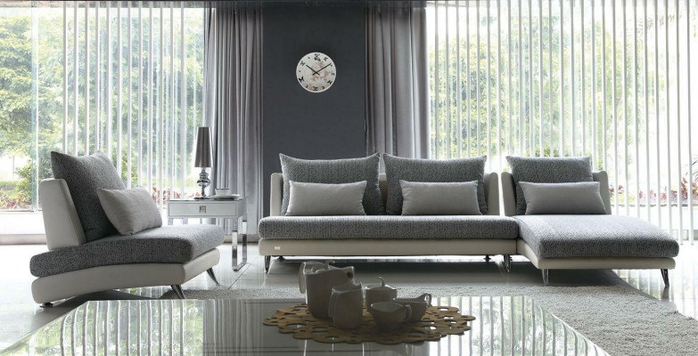 Modern design corner sofa upholstery suite 155x390cm fabric textile sofa corner