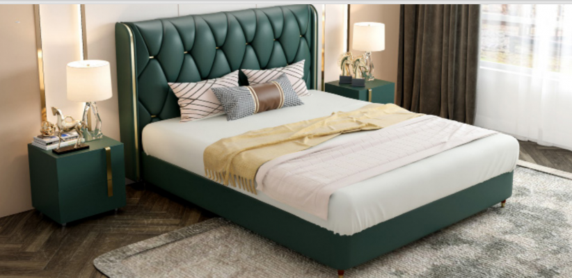 Bed Cushion Design Luxury Double Hotel Beds 180x200cm Leather