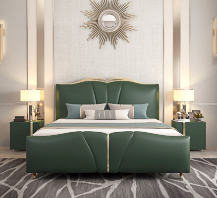 Designer bed bedroom beds textile leather hotel luxury upholstery