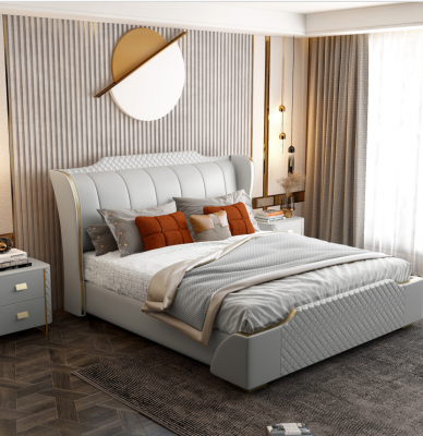 Designer wooden bed, exquisite furniture, double beds for the bedroom 180x200cm