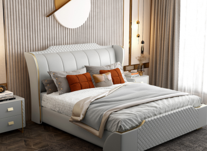 Designer wooden bed, exquisite furniture, double beds for the bedroom 180x200cm