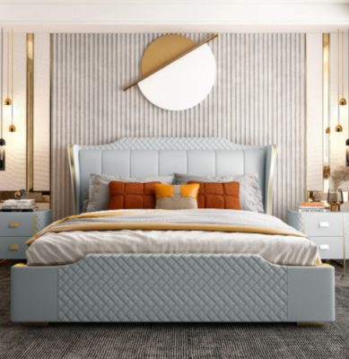 Designer wooden bed, exquisite furniture, double beds for the bedroom 180x200cm