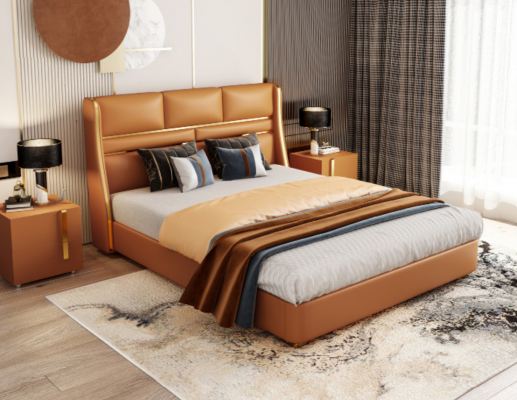 Classic bed double bed beds wood country style bedroom