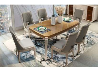 Chair Set Living Room Suite Solid Wood Upholstery Dining Room 4x Chair Group