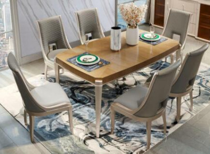 Chair Set Living Room Suite Solid Wood Upholstery Dining Room 4x Chair Group