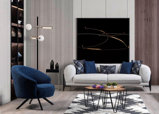 Armchair Luxury Single-Seater Couch Textile Sofa Upholstered Furniture Coucher Blastoff Textile