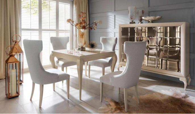 Luxury Dining Room Dining Table Chair Dining Group Dining Nook Chairs Luxury White Set 5-piece