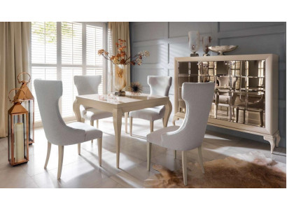 Luxury Dining Room Dining Table Chair Dining Group Dining Nook Chairs Luxury White Set 5-piece