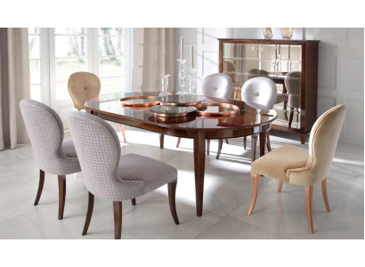Modern wooden dining table with chairs for the dining room