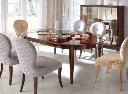Modern wooden dining table with chairs for the dining room