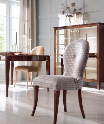 Modern wooden dining table with chairs for the dining room