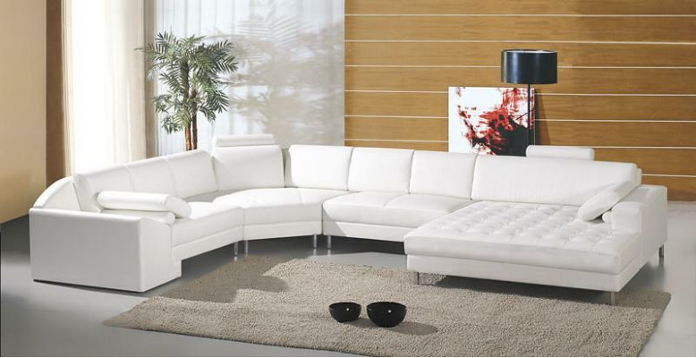 Modern living landscape with Chesterfield buttons leather sofa sofa couch upholstery