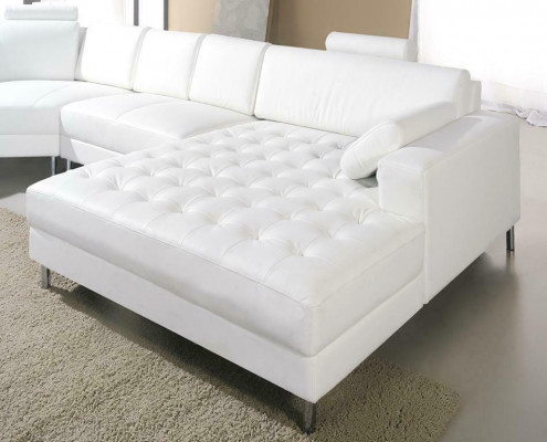 Modern living landscape with Chesterfield buttons leather sofa sofa couch upholstery