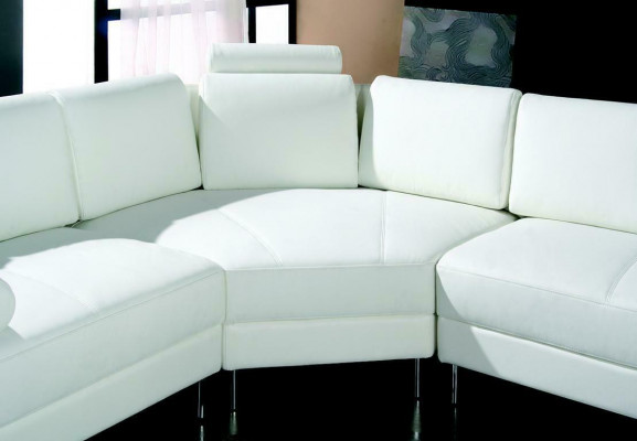 Modern living landscape with Chesterfield buttons leather sofa sofa couch upholstery