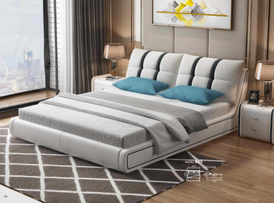Designer bed bedroom beds furnishing hotel luxury upholstery leather furniture.