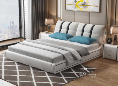 Designer bed bedroom beds furnishing hotel luxury upholstery leather furniture.