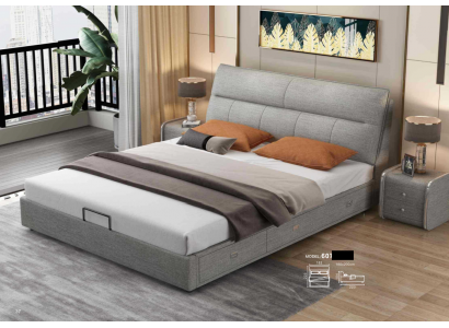 Design leather bed modern hotel frame luxury bedroom double beds couple