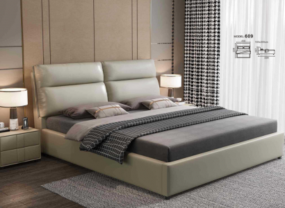 Design bed bedroom textile leather upholstery modern beds 180x200cm