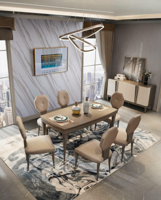 Set of 6 Chairs Dining Room Suite Living Room Upholstered Set Solid Wood