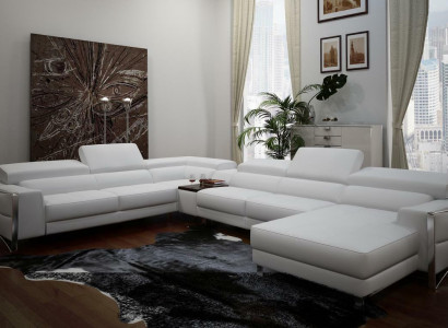 Multifunctional Couch Corner Sofa Media TV Sofa Leather Sofa Living Landscape U-Shape