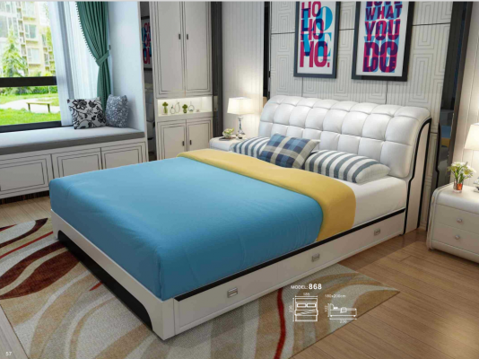 Double bed, matrimonial bed, design luxury upholstered bed, luxury design bed, leather.