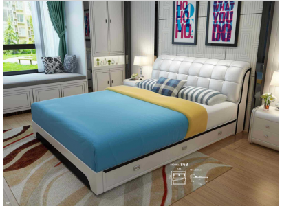Double bed, matrimonial bed, design luxury upholstered bed, luxury design bed, leather.