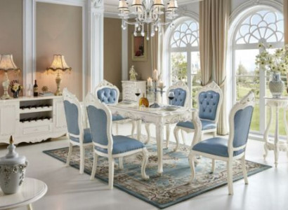 Classic Solid Wood Dining Table Set with 4x Chairs Dining Table Chairs