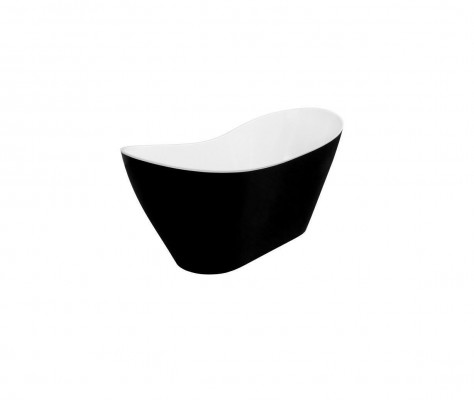 Black designer bathtub, freestanding luxury tub in black.