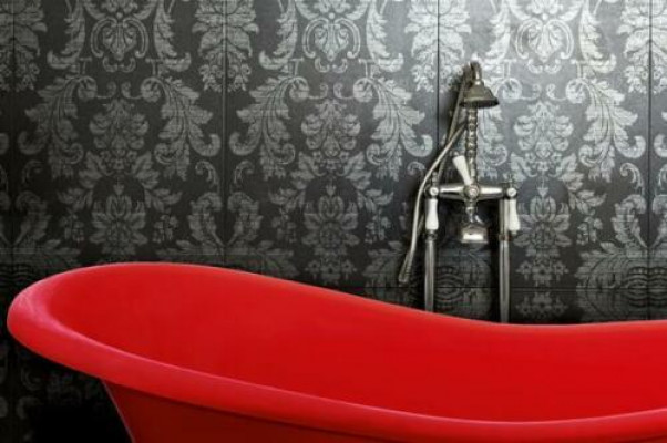 Red designer bathtub freestanding luxury tub in red bath tub