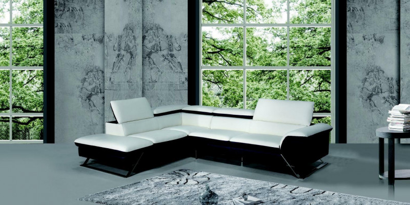 Designer seat cushion leather sofa set couch living landscape L-shape