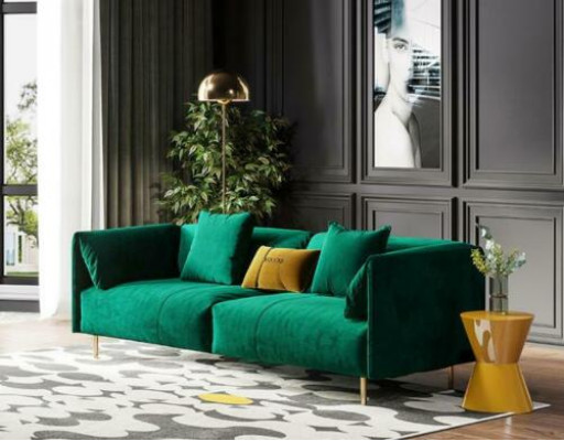 Sofa 2-seater velvet two-seater relax velvet wood club seat design couch lounge