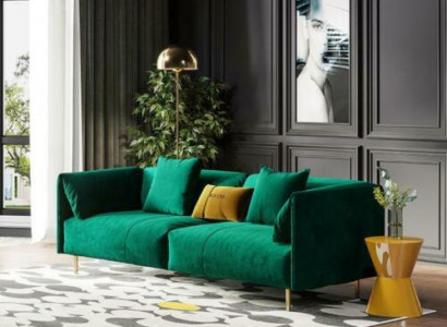 Sofa 2-seater velvet two-seater relax velvet wood club seat design couch lounge
