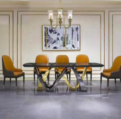 Dining room column tables Italian furniture restaurant dining table table luxury new
