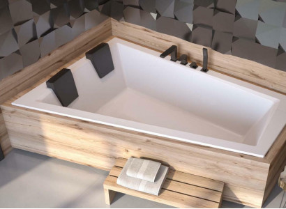 Bathtub for 2 Persons Corner Bath Tub Bathroom Built-in Tubs Acrylic Design New