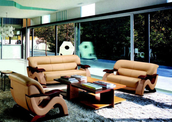 Leather sofa set 3+2 (without armchair) couch seat cushion set 2033