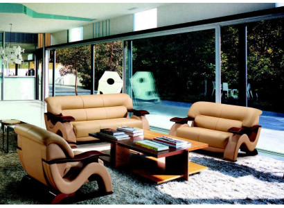 Leather sofa set 3+2 (without armchair) couch seat cushion set 2033