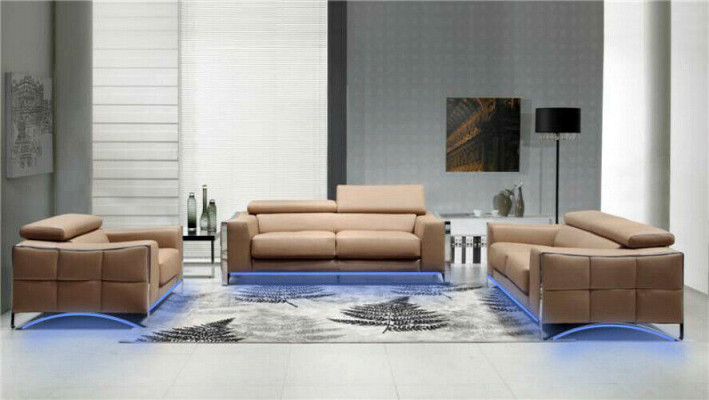 Leather sofa set 3+2 (without armchair) couch seating upholstery set 1504
