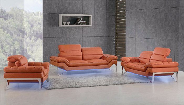 Leather sofa set 3+2 (without armchair) couch seating upholstery set 994