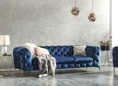 Chesterfield Textile Sofa Upholstered Seat Couch Big XXL 3 Seater Fabric Couches