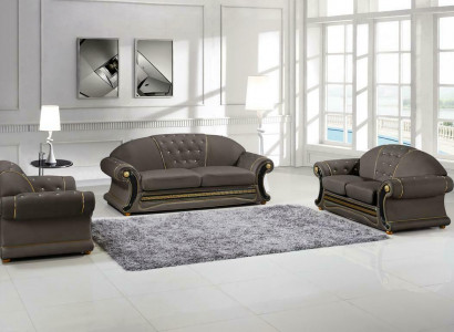Classic designer 3-seater Chesterfield leather couch upholstery seat without 2+1 new