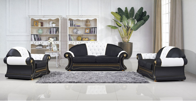 Classic designer 3-seater Chesterfield leather couch upholstery seat without 2+1 new