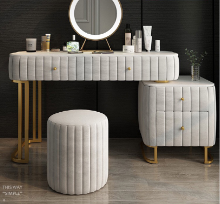 Dressing table mirror stool complete dresser bedroom luxury furniture