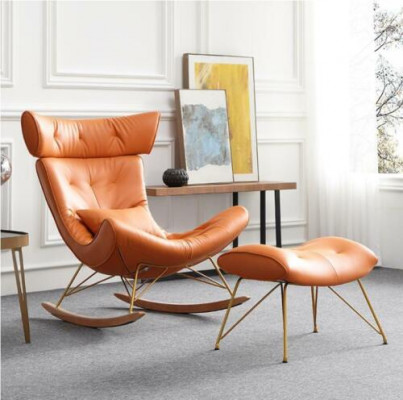 Armchair Metal Design Upholstery Lounge Club Chair Seat Room Rocker