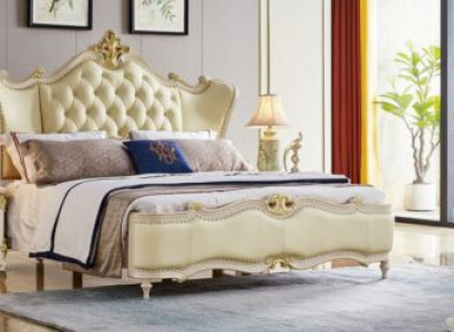 Chesterfield bed nightstand 3-piece set beds bedroom leather solid wood