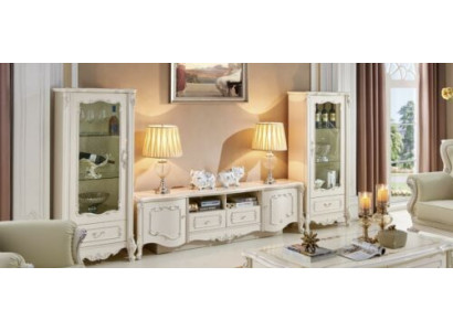 Design display sideboard, 2x cabinet, RTV wall unit, sideboard 3-piece, solid wood