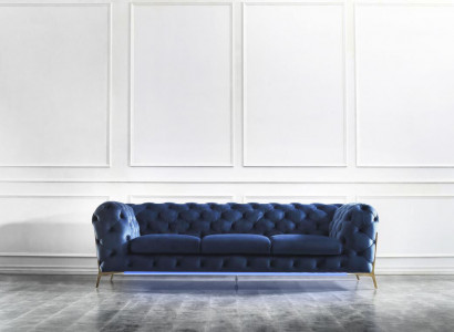 Chesterfield Seat Fabric Upholstery 2-Seater Living Room Couch Sofa Upholstery Set