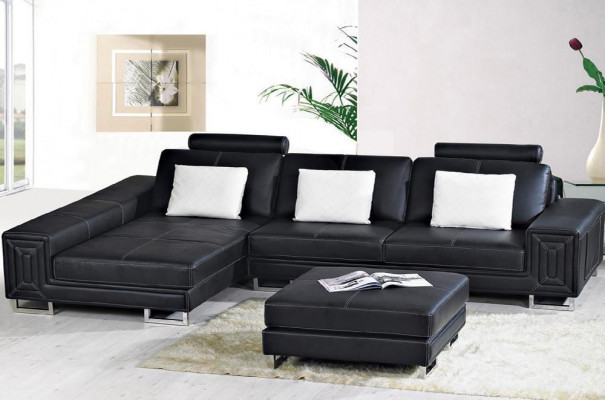 Sectional sofa couch upholstered leather sofa with shelf seat couch set corner GenovaS