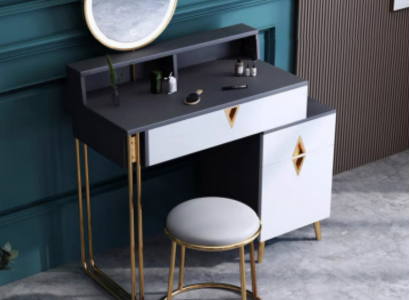 Dressing table desk bedroom stool mirror young modern style